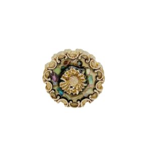 18/24mm Vintage Flower Metal Buttons Enameled Real Shell Fragments 50pcs
