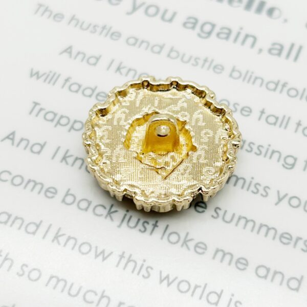 18/24mm Vintage Flower Metal Buttons Enameled Real Shell Fragments 50pcs - Image 2