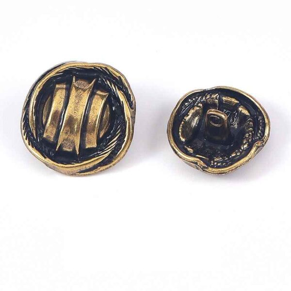 24L/28L/32L/36L Textured Stripe Metal Shank Buttons 20pcs