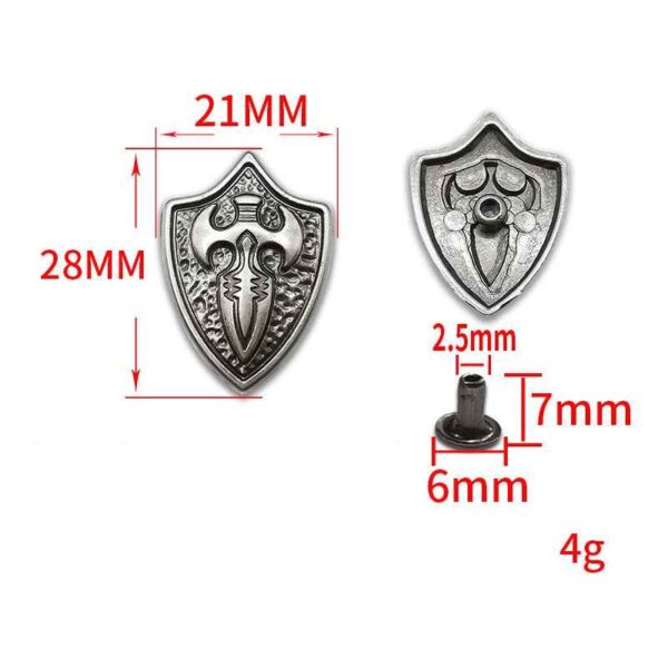 Vintage Silver Cross Shield Studs Gothic Punk Rivet Leather Belt 20pcs