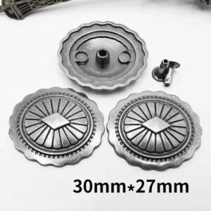 30x27MM Antique Silver Arabesque Rivets - Ornate Punk Studs 20pcs