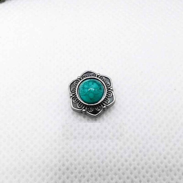 14MM Vintage Silver Turquoise Rivets Antique Metal Studs 40 Pack