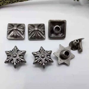 Vintage Silver Hexagram Studs Zinc Alloy Star Rivets 30 Pack(2 Styles)
