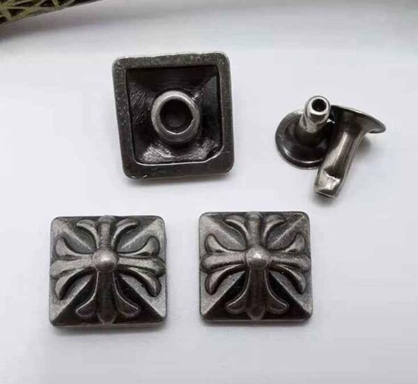 Vintage Silver Hexagram Studs Zinc Alloy Star Rivets 30 Pack(2 Styles)