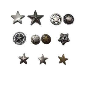 Vintage Silver Star Studs – Punk Rock Spikes 55 Pack(11 Styles)