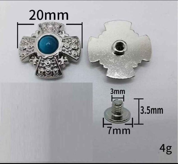 20MM Punk Belt Screw Studs – Zinc Alloy Cross Rivets 20 Pack
