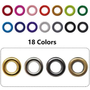 3-10mm 18-Color Shoe Eyelets Hollow Rivets for DIY Shoes 180 Pack