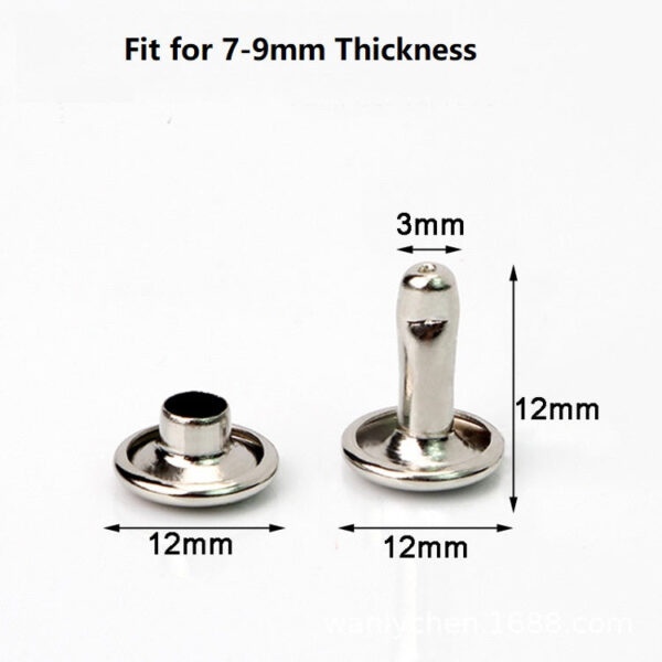 5-Color Metal Flat Double Cap Rivets 100pcs for DIY Crafts Leatherwork - Image 16