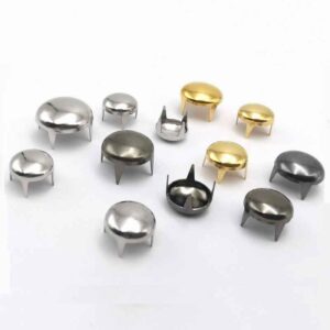 2-16mm Brass Round 4-Prong Rivets for Clothing Shoes Bags 130 Pack