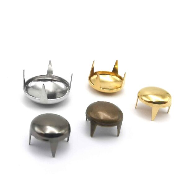 2-16mm Brass Round 4-Prong Rivets for Clothing Shoes Bags 130 Pack
