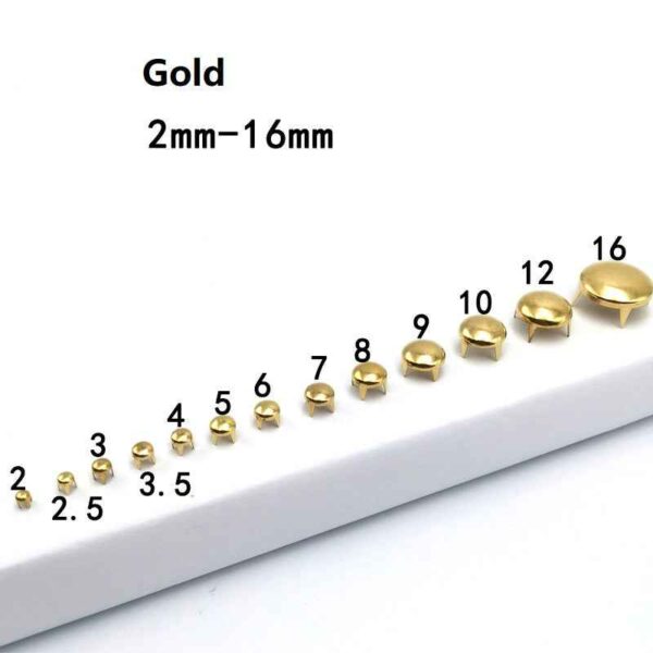 2-16mm Brass Round 4-Prong Rivets for Clothing Shoes Bags 130 Pack