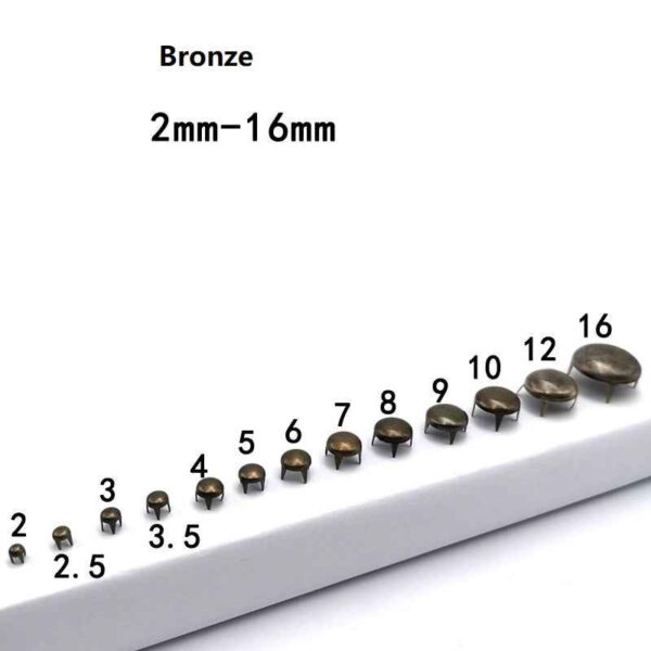 2-16mm Brass Round 4-Prong Rivets for Clothing Shoes Bags 130 Pack
