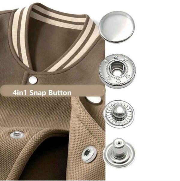 4in1 Stainless Steel Snap Buttons for Women's Wallets Coats 40pcs