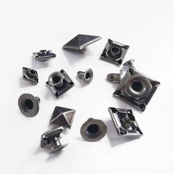 6-12mm Brass Pyramid Stud Rivets Decorative Metal Buttons 120 Pack
