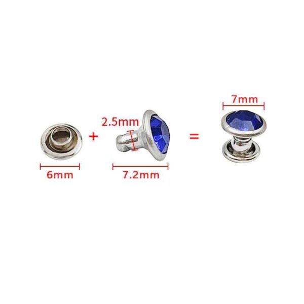 5-12MM Silver-Edge Glass Rhinestone Studs 310pcs Decorative Rivets