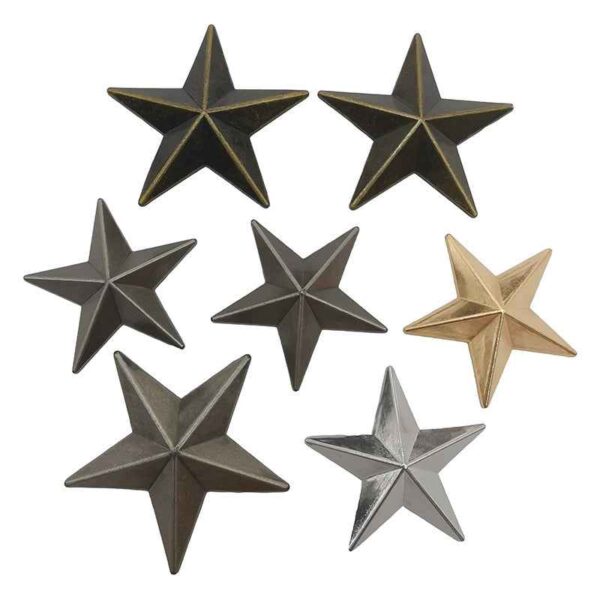 5 Sizes Alloy Star-Shaped Rivet Screws for Clothing Bags Hats 50 Pack