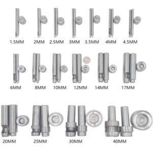 1.5mm-40mm Grommet Setter Hollow Punch Eyelet Hole Punch Die Tool