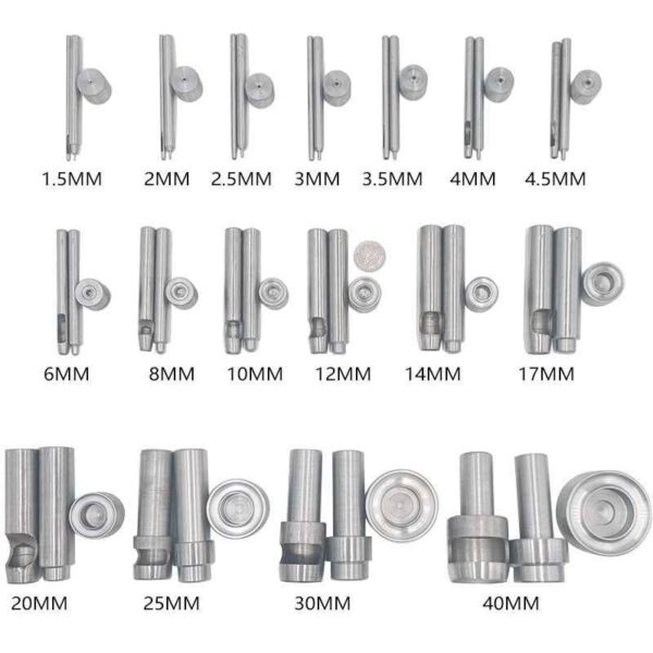 1.5mm-40mm Grommet Setter Hollow Punch Eyelet Hole Punch Die Tool
