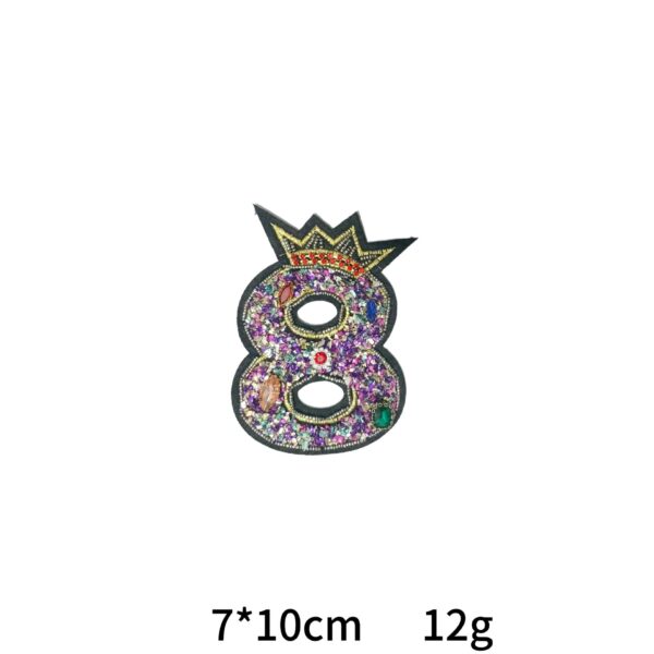 Handcrafted Sequin and Crystal Letter Embroidered Patches 6 Pack - Image 6