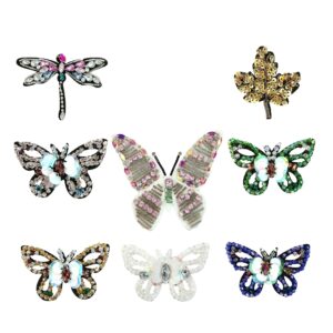 Crystal Butterfly Sequins Applique Sparkling Embellishment 8 Pack