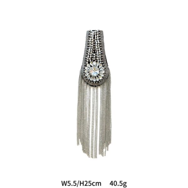Gold and Silver Beaded Crystal Shoulder Patches 6 Pack - Image 6