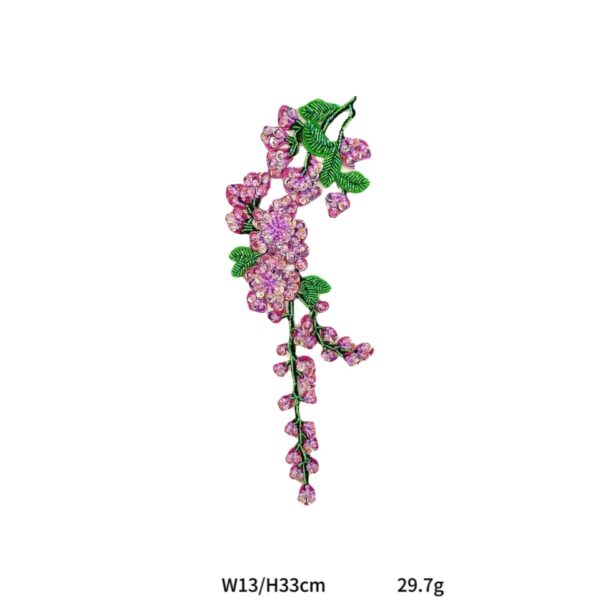 Plum Blossom Water-Soluble Embroidered Applique - Decorative Patch - Image 6