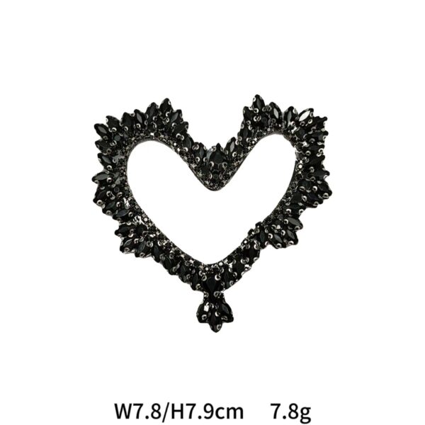 Hollow Heart Diamond Marquise Hand-Beaded Acrylic Applique 5 Pack - Image 6