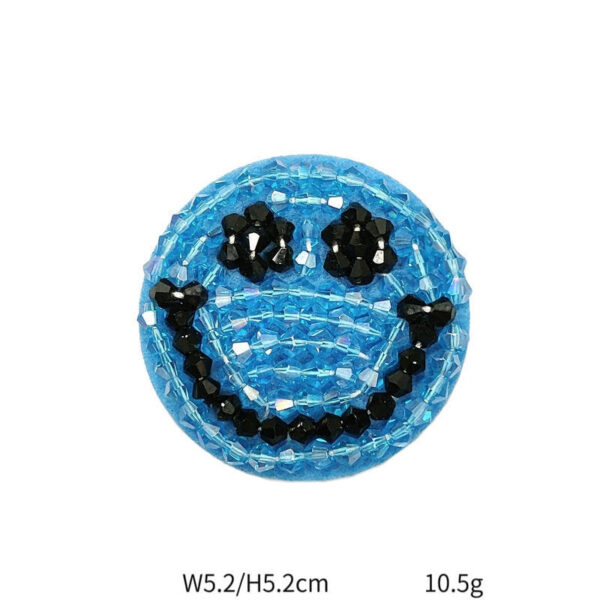 2-Inch Cartoon Smiley Face Handcrafted Fabric Patches 5 Colors - Image 6
