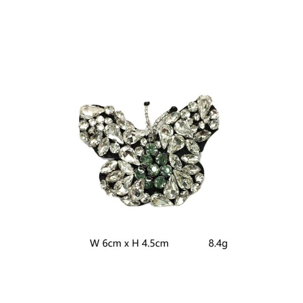 Sparkling 3D Butterfly Applique Rhinestone Embellished Patch 6 Pack - Image 2