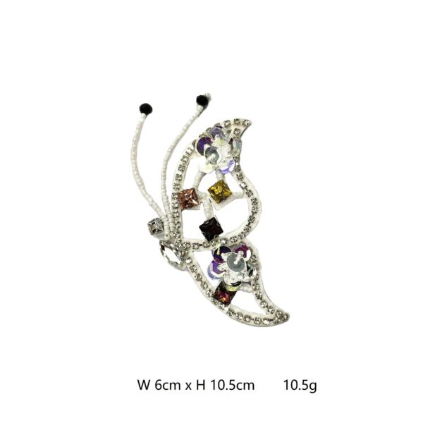 Sparkling 3D Butterfly Applique Rhinestone Embellished Patch 6 Pack - Image 3