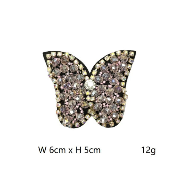Sparkling 3D Butterfly Applique Rhinestone Embellished Patch 6 Pack - Image 6