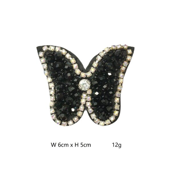 Sparkling 3D Butterfly Applique Rhinestone Embellished Patch 6 Pack - Image 7