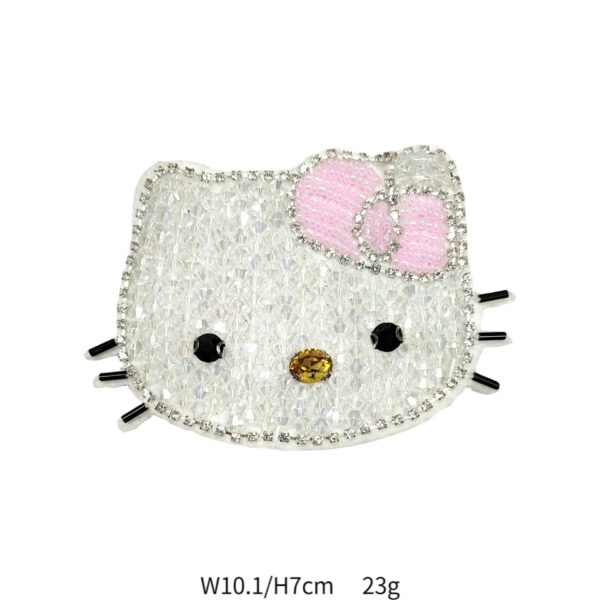 Kitty Cat Elephant Crown Hand-Rhinestone Embroidered Applique 6 Pack - Image 2
