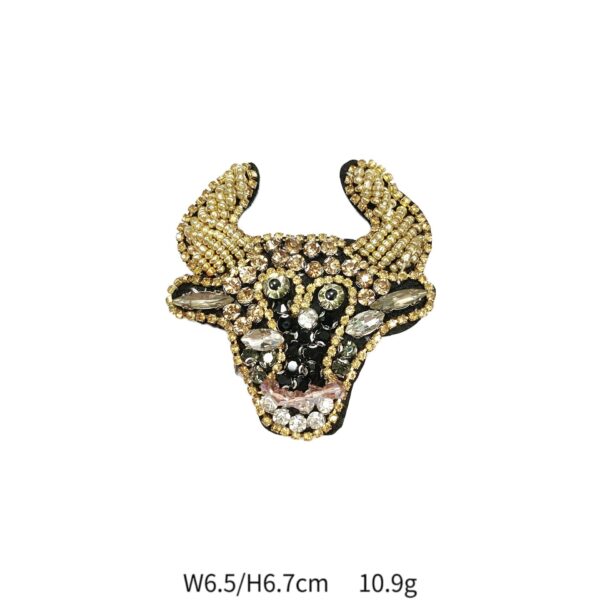 Kitty Cat Elephant Crown Hand-Rhinestone Embroidered Applique 6 Pack - Image 4