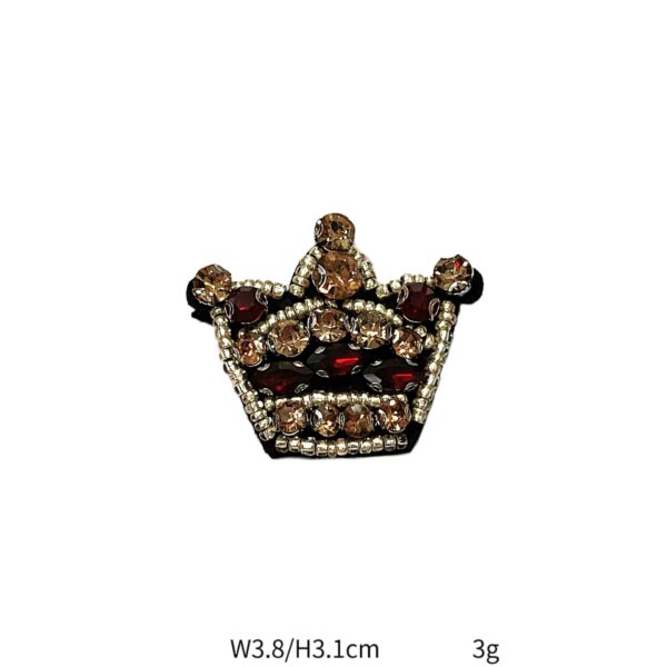 Glittering Sequin Bead Embroidered Patches Moon,Crown,Heart 6 Pack - Image 5