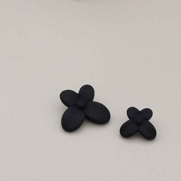 15/18/22/30mm Matte Black Beige Floral Resin Metal Shank Buttons 20pcs