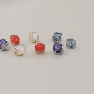11mm Square Alloy Resin Buttons for Shirts and Sweaters 12PCS