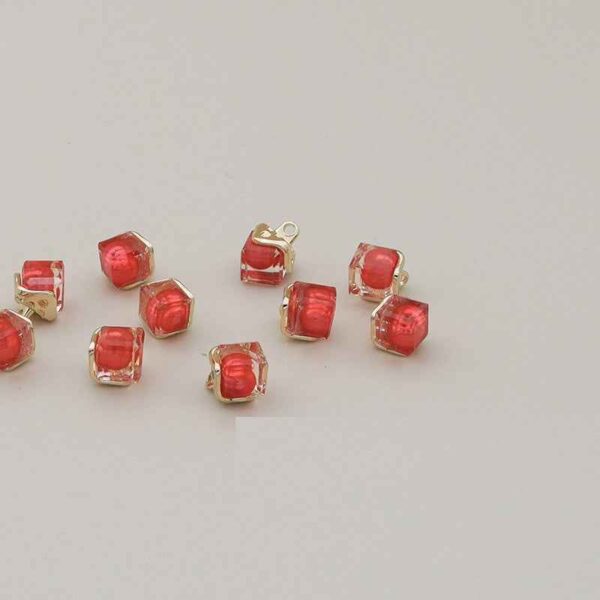 11mm Square Alloy Resin Buttons for Shirts and Sweaters 12PCS