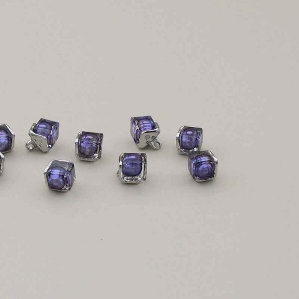 11mm Square Alloy Resin Buttons for Shirts and Sweaters 12PCS