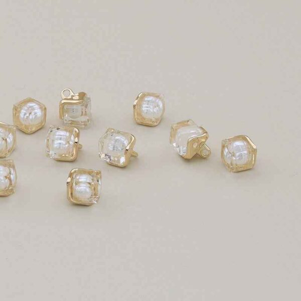 11mm Square Alloy Resin Buttons for Shirts and Sweaters 12PCS
