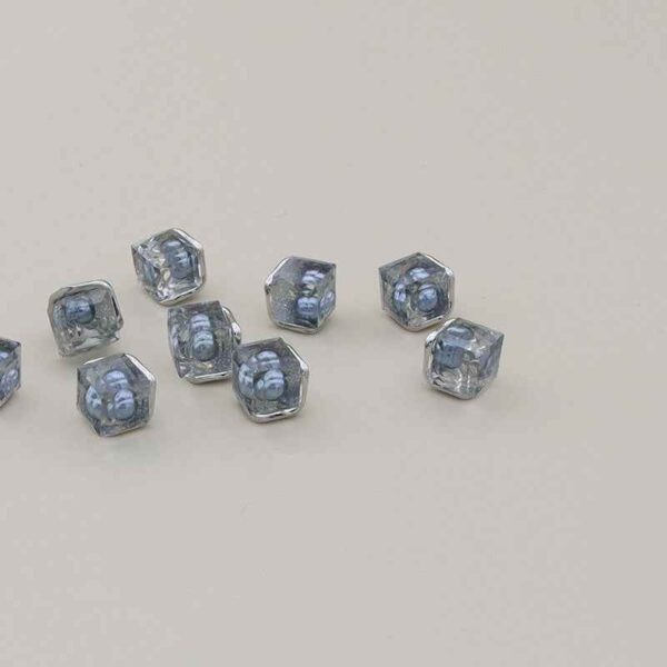 11mm Square Alloy Resin Buttons for Shirts and Sweaters 12PCS