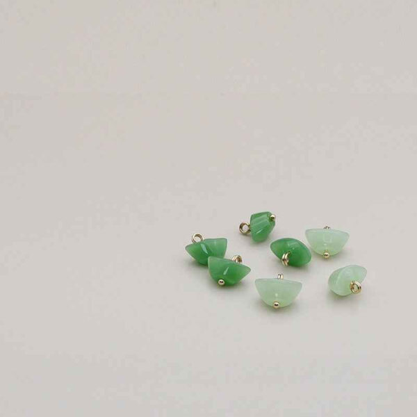 15mm Chinese Jade Green Ingot Resin Metal Shank Button 20pcs