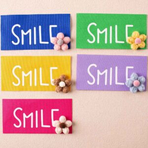 13cm Colorful 'SMILE' Flower Embellished Fabric Badge for Apparel Hats 10PCS