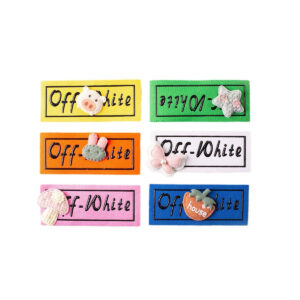 Unique Off - White Handmade 3D Offset - Printed Fabric Label 6pcs