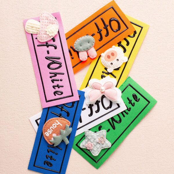 Unique Off - White Handmade 3D Offset - Printed Fabric Label 6pcs - Image 2