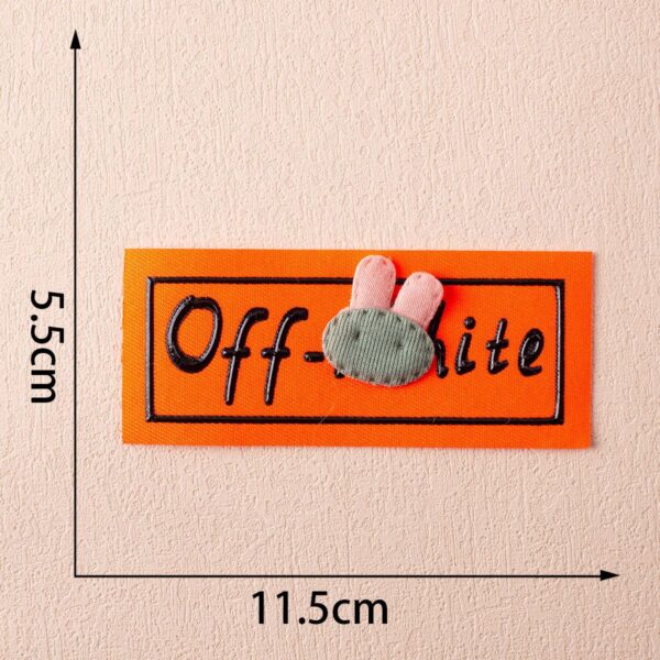 Unique Off - White Handmade 3D Offset - Printed Fabric Label 6pcs - Image 8