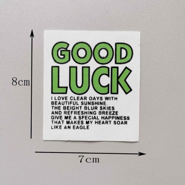 6-Color 'GOOD LUCK' Fabric Patches - 8x7cm 12 Pack