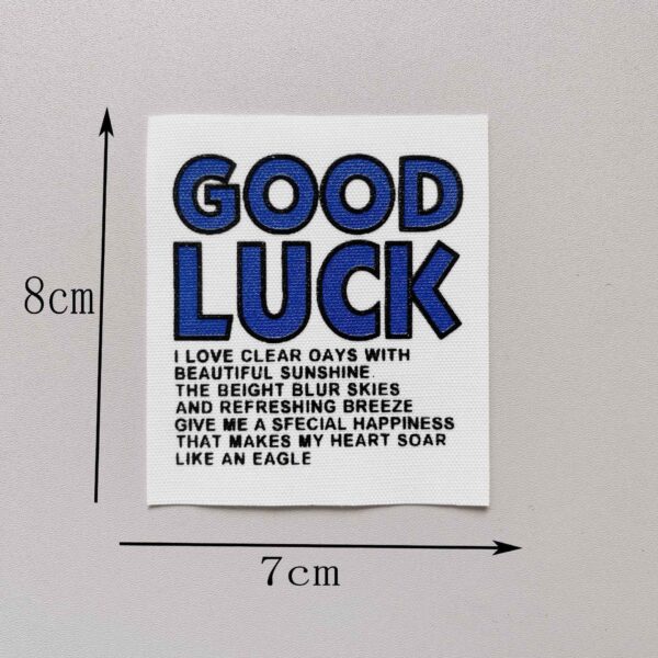 6-Color 'GOOD LUCK' Fabric Patches - 8x7cm 12 Pack