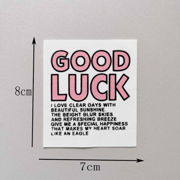 6-Color 'GOOD LUCK' Fabric Patches - 8x7cm 12 Pack