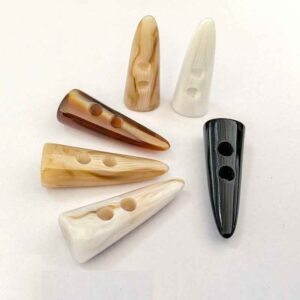 Resin Faux Horn 2-Hole Toggle Buttons -Trench Coat Fasteners 30pcs